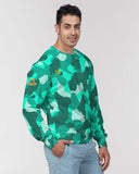 Lime Green Camo SMC Men's Classic French Terry Crewneck Pullover