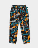 Blue and Orange Camo SMC Women's Belted Tapered Pants