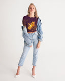 Burgundy Gold Splatter SMC Women's Twist-Front Cropped Tee