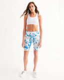 Blue Splatter SMC1 Women's Mid-Rise Bike Shorts