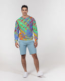 Color Glitchy SMC Men's Classic French Terry Crewneck Pullover