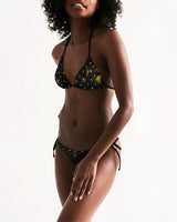 Black & Yellow SMC Women's Triangle String Bikini