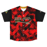 Red Plaid SMC Men's Baseball Jersey