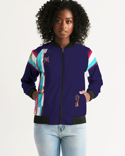 Blue Squares  SMC Women's Bomber Jacket