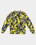 Yellow Grey Camo Men's Classic French Terry Crewneck Pullover