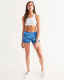 Blue Camo SMC Women's Mid-Rise Yoga Shorts