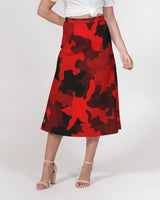 Red Camo SMC x2 Women's A-Line Midi Skirt