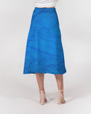 Blue Wrinkle SMC Women's A-Line Midi Skirt