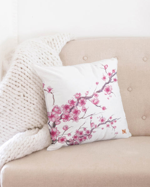 Cherry Blossom SMC Throw Pillow Case 18"x18"