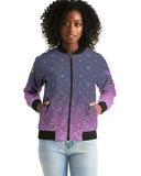 Purple Graffiti Spray SMC Women's Bomber Jacket