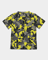 Yellow Grey Camo Kids Tee