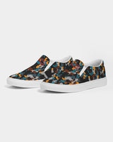 Blue and Orange Camo SMC Women's Slip-On Canvas Shoe