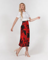 Red Camo SMC x2 Women's A-Line Midi Skirt