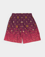 Burgundy Graffiti Spray SMC Men's Jogger Shorts