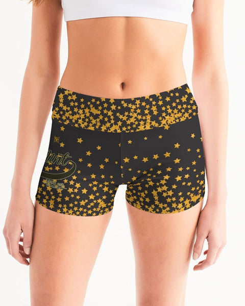 Falling Stars SMC Women's Mid-Rise Yoga Shorts