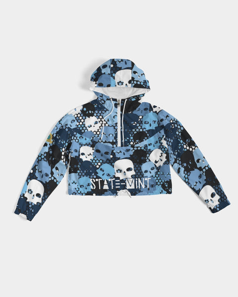 Skull Bite Camo SMC Women's Cropped Windbreaker