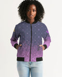 Purple Graffiti Spray SMC Women's Bomber Jacket