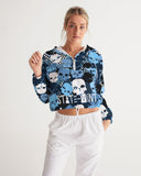 Skull Bite Camo SMC Women's Cropped Windbreaker