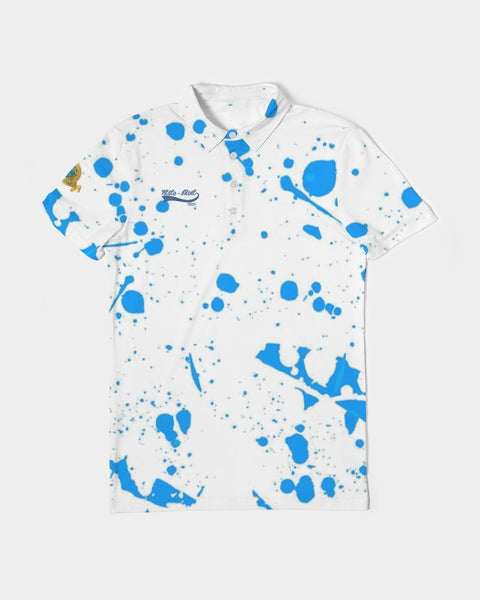 Blue Splatter SMC1 Men's Slim Fit Polo