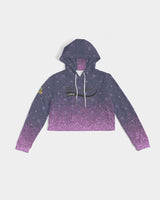 Purple Graffiti Spray SMC Women's Cropped Hoodie